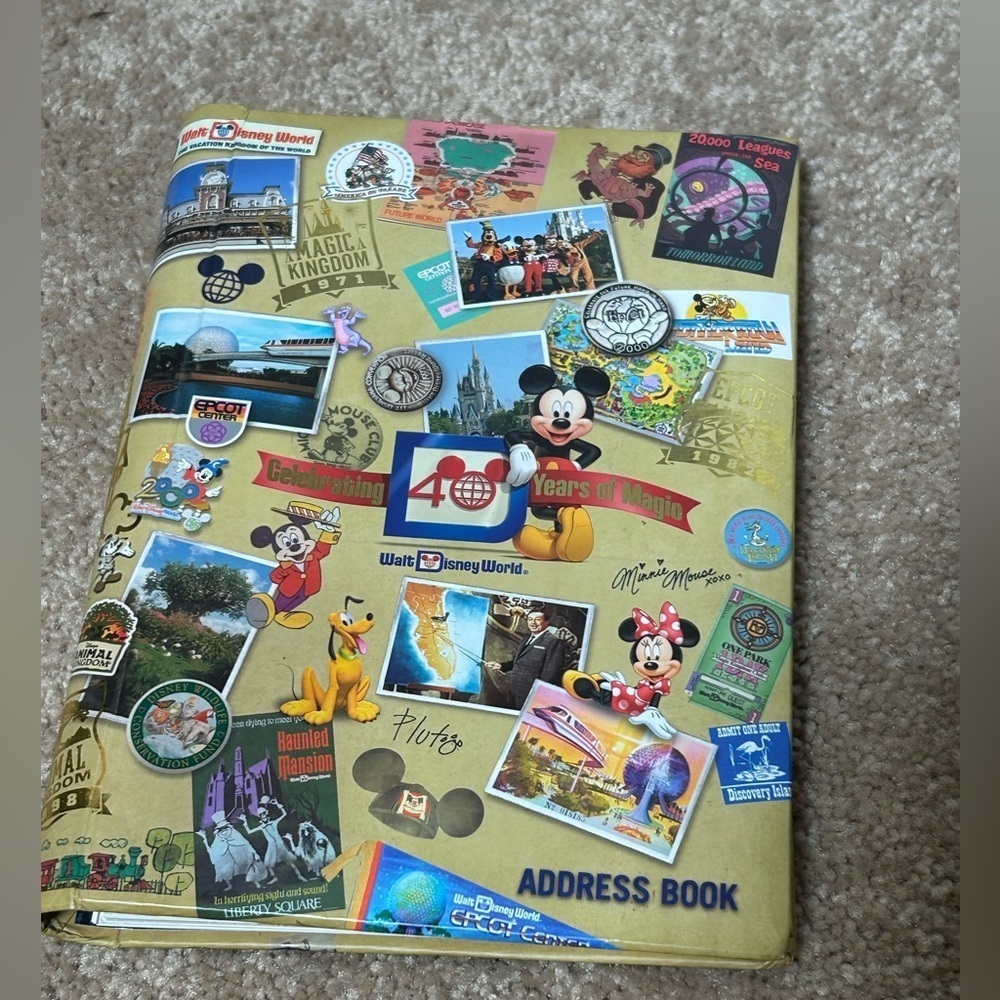 Walt Disney World 40th Anniversary Address Book - Epcot Magic Kingdom